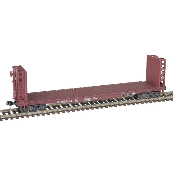 Atlas Model 50005802 N Scale Missouri Pacific 48' GSI Bulkhead Flat Car #822136