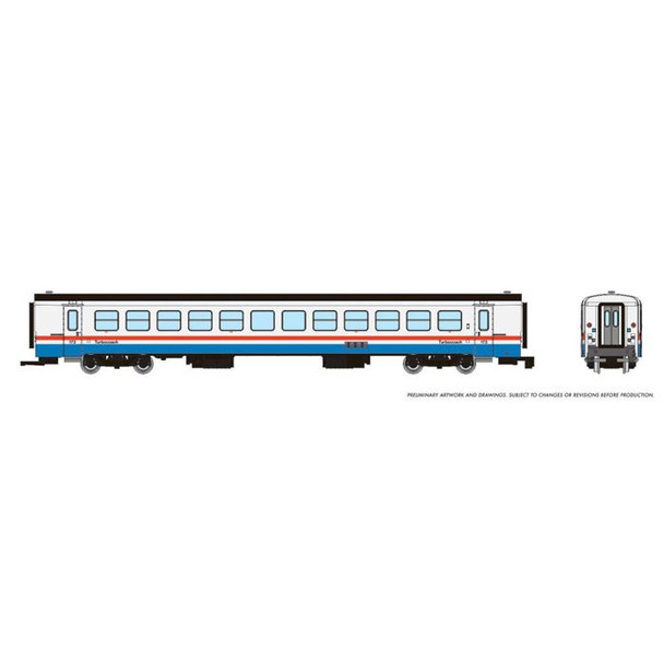 Rapido 525104 N Scale Amtrak Phase 3 Late RTL Turboliner Single Coach Car #185