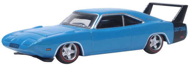 Oxford Diecast 87DD69004 HO Scale 1969 Dodge Charger Daytona Bright Blue