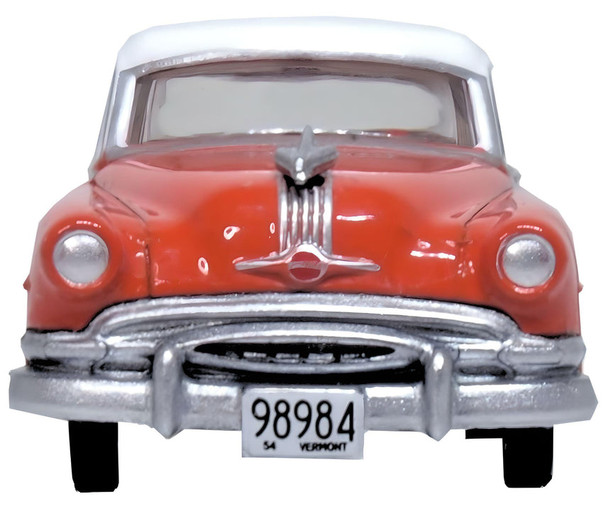 Oxford Diecast 87PC54004 HO 1954 Coral Red/Winter White Pontiac Chieftain 4 Door