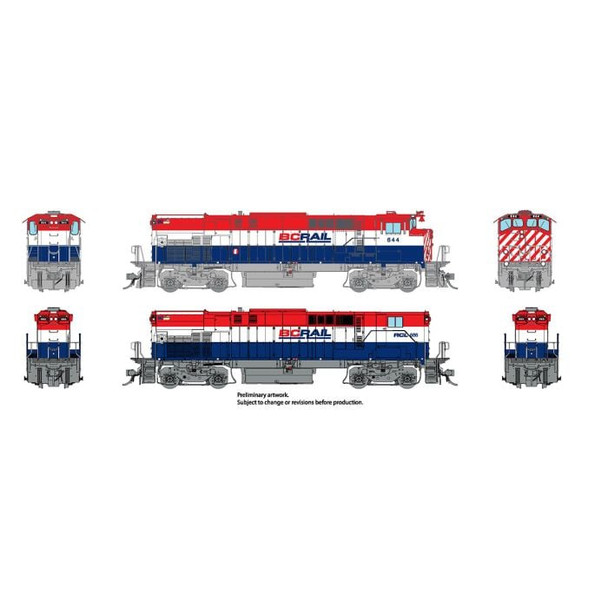 Rapido 33033 HO Scale BC Rail Red/White/Blue Scheme M420 + M420B #644 + #684