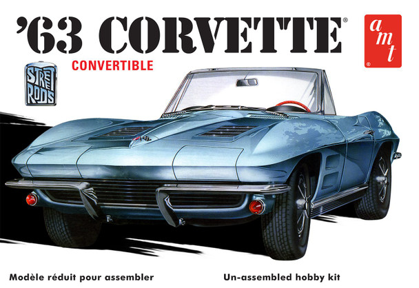 AMT 1335 1:25 Scale 1963 Chevy Corvette Convertible Model Kit