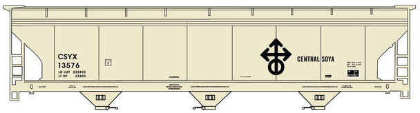 Accurail 2119 HO Scale Central Soya 3-Bay ACF Covered Hopper