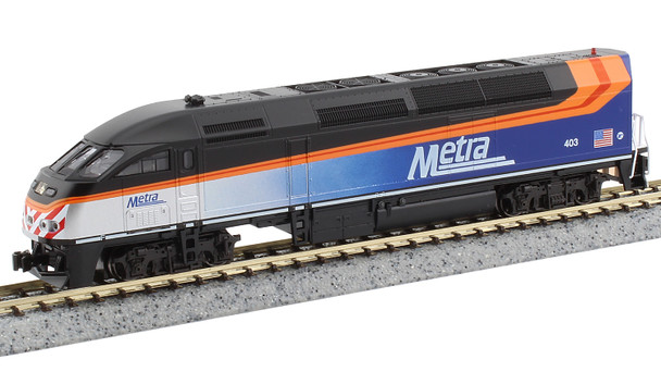 Kato 176-6123-DCC N Chicago Metra Black Roof MP36PH w/Pre-Installed DCC #403