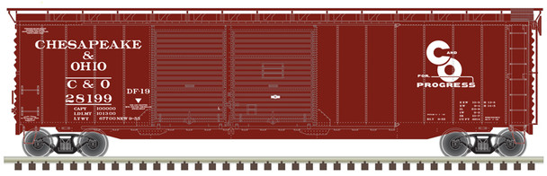 Atlas 20006575 HO Chesapeake & Ohio 50' Double Door Boxcar 28199
