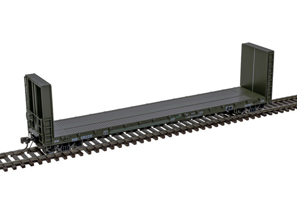 Atlas 20007103 HO Scale Indiana Harbor Belt 51' 6" Bulkhead Flat Car 18228 Atlas 20007103 HO Scale Indiana Harbor Belt 51' 6" Bulkhead Flat Car 18228