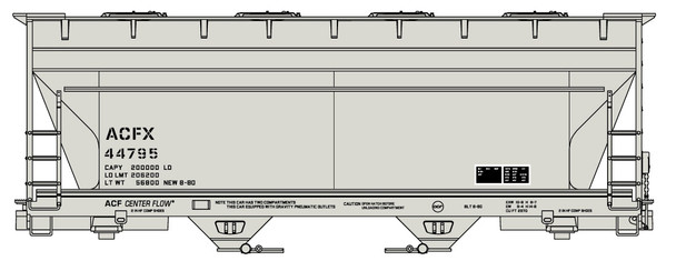 Accurail 2220 HO Scale ACFX 2-Bay ACF Covered Hopper Kit #44795
