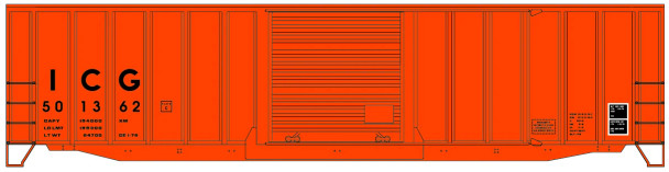 Accurail 81882 HO Scale Illinois Central Gulf 50' Exterior-Post Boxcar Kit #5013