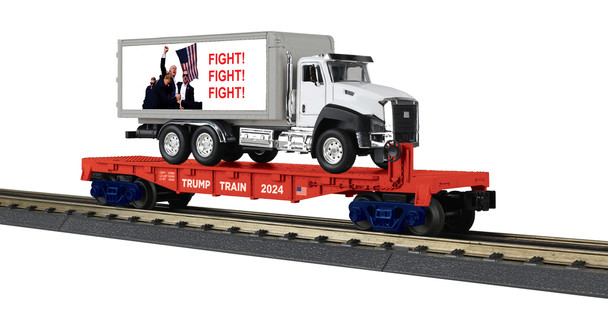 MTH O Gauge RailKing Donald J. Trump #2024 Flat Car New