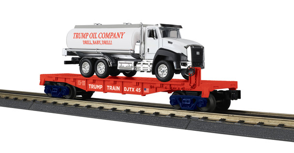 MTH O Gauge RailKing Donald J. Trump #DJTX 45 Flat Car New