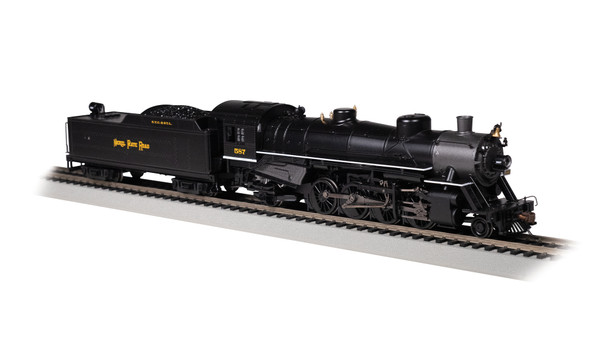 Bachmann HO Scale 54407 Light 2-8-2 - Nickel Plate Road #587 w/Long Tender New