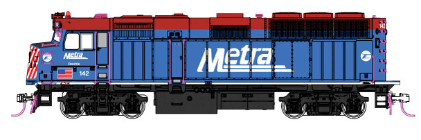 Kato 376574S HO EMD F40PH w/Ditchlights Chicago Metra #142