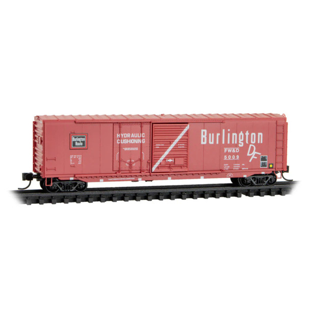 Micro-Trains 07600180 N 50' Standard Box Car, Double Doors Fort Worth & Denver