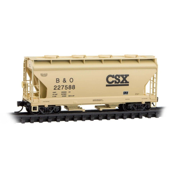 Micro-Trains 09200640 N ACF 100-Ton 3-Bay Center Flow Hopper B&O/CSX #227588