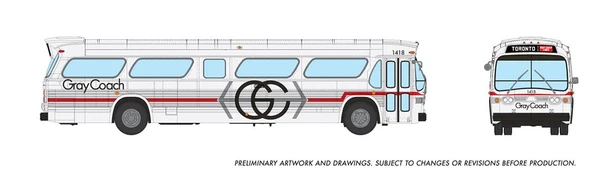 Rapido 753117 HO Scale Gray Coach Late New Look Bus Deluxe #1418