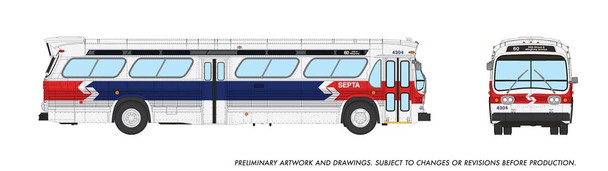 Rapido 753163 HO Scale Philadelphia SEPTA Late New Look Bus Deluxe #4304