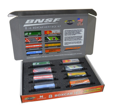 Value Trains HO Scale 40-205 40' PS-1 Boxcar 8 Car Set BNSF BNSF Heritage Scheme