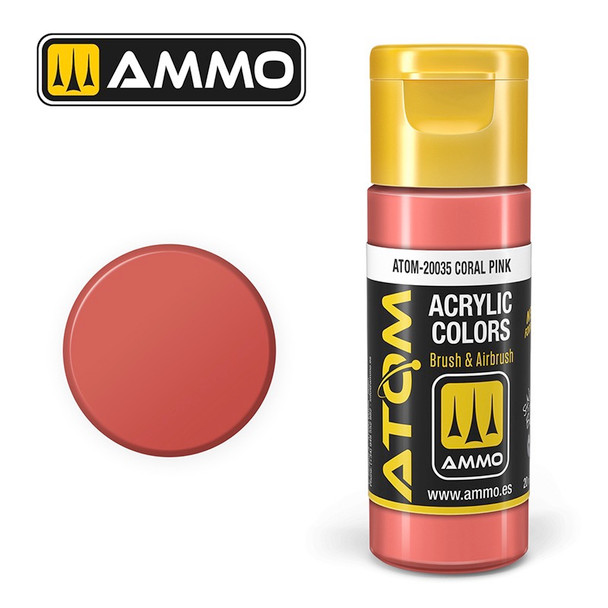 AMMO by Mig Jimenez ATOM-20035 Atom Color paint 17mL ATOM Atom Color Coral Pink