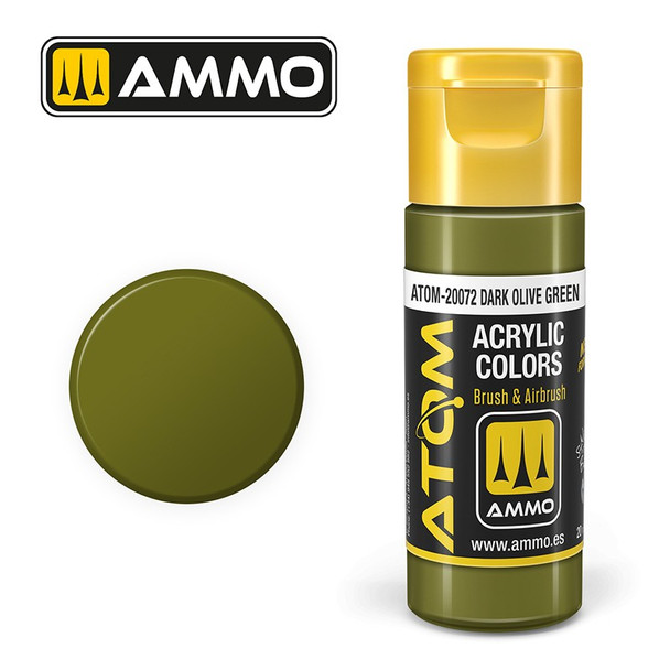 AMMO by Mig Jimenez ATOM-20072 17mL ATOM Atom Color Dark Olive Grn