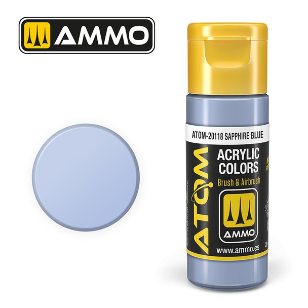 AMMO by Mig Jimenez ATOM-20118 17mL ATOM Atom Color Sapphire Blue