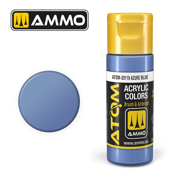 AMMO by Mig Jimenez ATOM-20119 Atom Color paint 17mL ATOM Atom Color Azure Blue