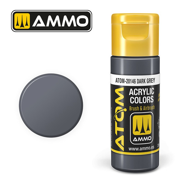 AMMO by Mig Jimenez ATOM-20146 Atom Color paint 17mL ATOM Atom Color Dark Grey