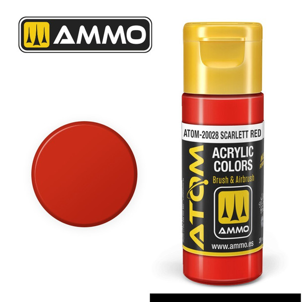AMMO by Mig Jimenez ATOM-20028 Atom Color paint 17mL ATOM Atom Color Scarlet Red