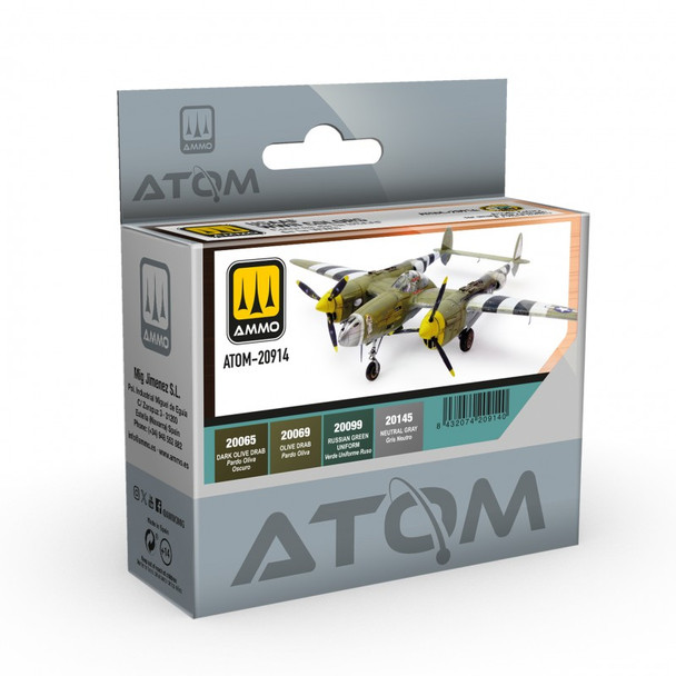 AMMO by Mig Jimenez ATOM-20914 Atom Color paint 17mL ATOM Usaaf WWII Colors Set