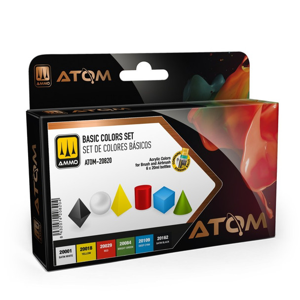 AMMO by Mig Jimenez ATOM-20820 Atom Color paint 17mL ATOM Atom Basic Colors Set