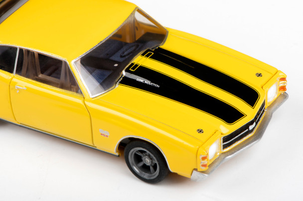 AFX 22050 HO 1971 Chevrolet Chevelle 454 Yellow Mega G+ Slot Car 1/64 Scale