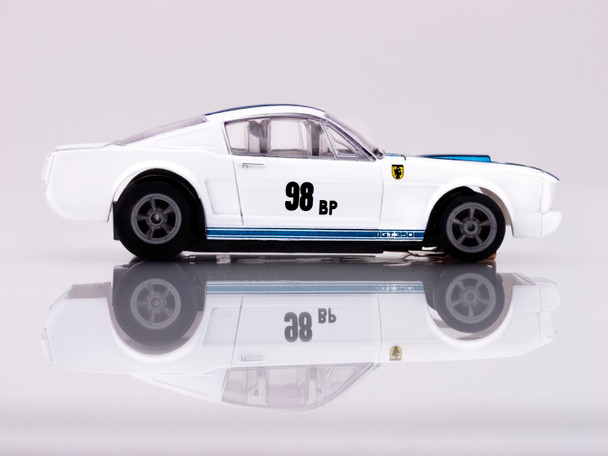 AFX 22125 HO 1965 Ford Shelby Mustang GT350R Ken Miles White/Blue 1/64 Scale
