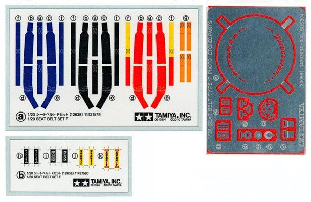 Tamiya 12638 1:20 Scale Seat Belt Set F Detail Up Parts