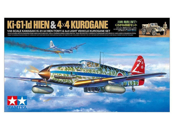 Tamiya 25203 1:48 Scale Kawasaki Ki 61 Id Hien & 4x4 Kurogane Plastic Model Kit