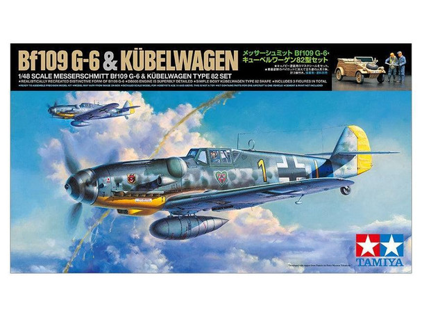 Tamiya 25204 1:48 Scale Messerschmitt Bf109 G 6 & Kubelwagen Type 82 Plastic