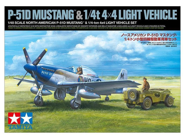 Tamiya 25205 1:4 Scale US NA P 51D Mustang With 4x4 Light Vehicle Plastic Model