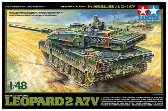 Tamiya 32607 1:48 Scale Leopard 2 A7V Plastic Model Kit
