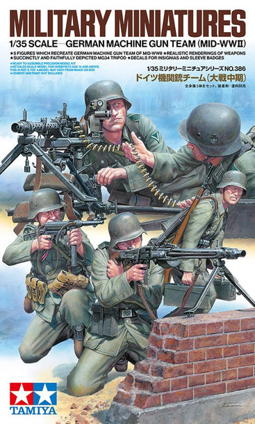 Tamiya 35386 1:35 Scale German Machine Gun Team Set Plastic Model Kit