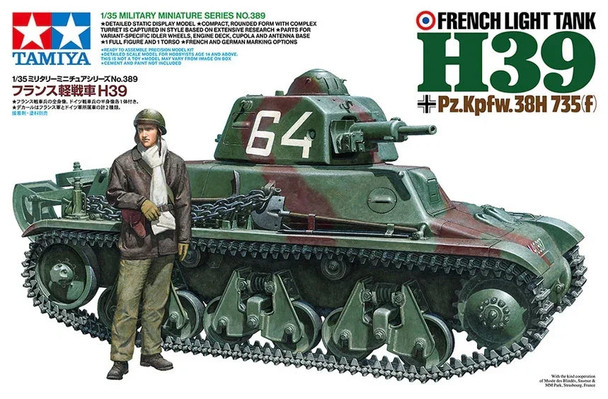 Tamiya 35389 1:35 Scale French Light Tank H39 Plastic Model Kit Display