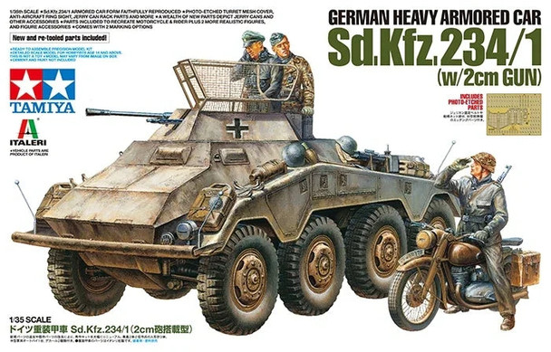Tamiya 37019 1:35 Scale German Heavy Armored Car Plastic Model Kit