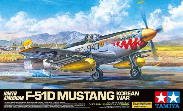 Tamiya 60328 1:32 Scale North American F 51D Mustang Plastic Model Kit