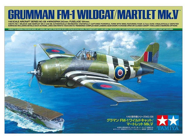 Tamiya 61126 1:48 Scale FM 1 Wildcat/Martlet Mk.V Plastic Model Kit