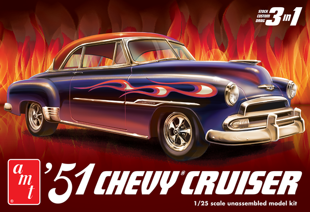 AMT 1556 1:25 1951 Chevrolet Custom Cruiser 3-in-1 Plastic Model Kit Hobby