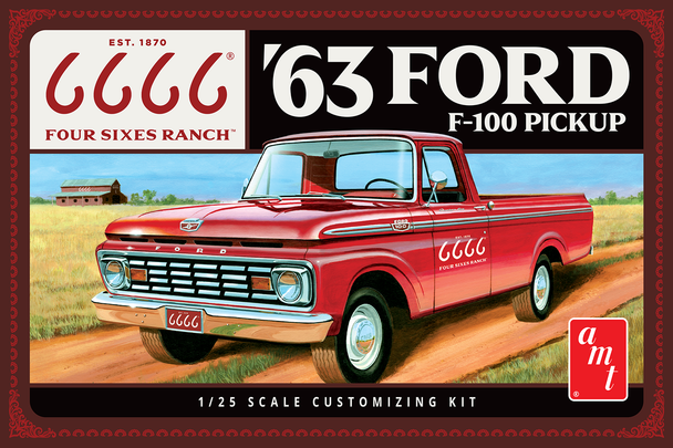 AMT 1559 1:25 1963 Ford F-100 Pickup Four Sixes Ranch Plastic Model Kit