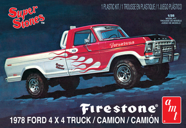 AMT 858 1:25 1978 Ford Pickup 4x4 Firestone Super Stones Plastic Model Kit