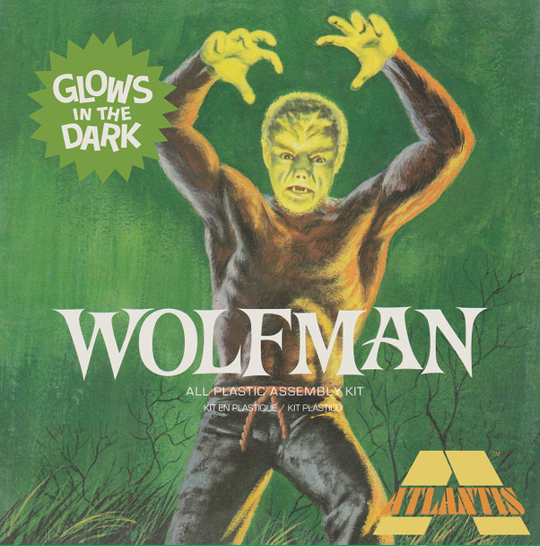 Atlantis A450 1:8 Lon Chaney Jr. The Wolf Man Glow Edition Plastic Model Kit