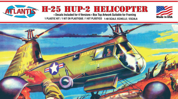 Atlantis A502 1:48 H-25 HUP-2 Army Mule Helicopter Plastic Model Kit Classic