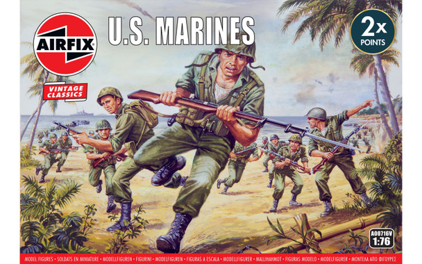 Airfix A00716V 1:76 WWII US Marines Military Collectible Plastic Model Kit