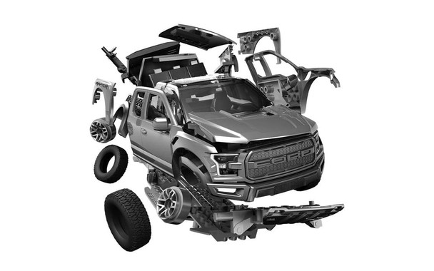 Airfix J6053 Ford F-150 Raptor QUICKBUILD Grey Truck Plastic Model Kit