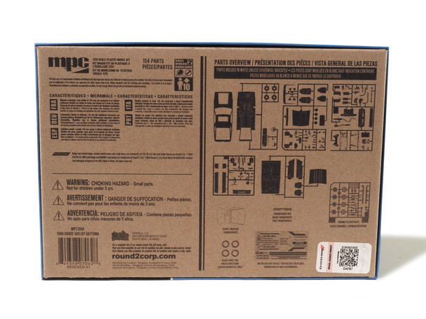 MPC 1009 1:25 1988 Dodge Shelby Daytona Plastic Model Kit Hobby Collectible