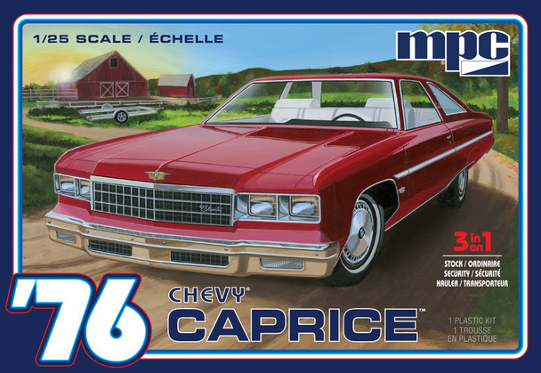 MPC 963 1:25 1976 Chevy Caprice w/Trailer Plastic Model Kit Hobby Collectible